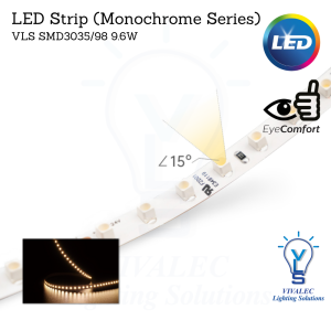 VLS SMD3035/98 9.6W 8mm LED Strip Light (Monochrome Series)