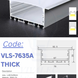 VLS 7635A THICK Aluminum Profile for Office