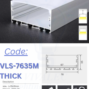 VLS 7635M THICK Aluminum Profile for Office