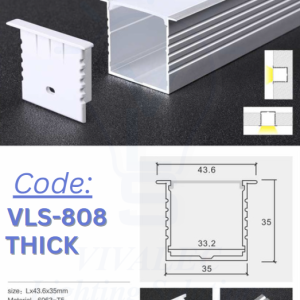 VLS 808 THICK Aluminum Profile for Office