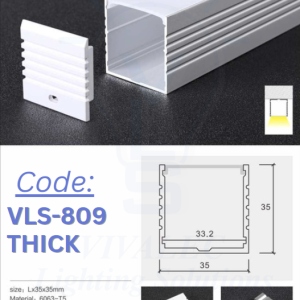 VLS 809 THICK Aluminum Profile for Office