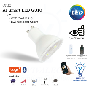 ORITZ VLS AI Smart LED GU10 7W CCT + RGB (Reflector Color)