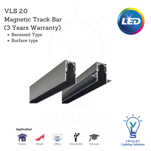 VLS 2.0 Magnetic Track Light 2 Meters Track Bar, Recessed , Surface type (3 year warranty)