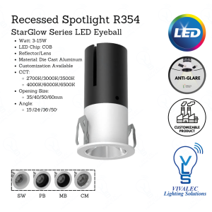 VLS Recessed Spotlight R354 - StarGlow Series LED Eyeball