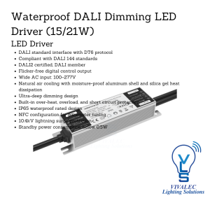 AiDiming PE-PL14DA / PE-PL20DA Waterproof DALI Dimming LED Driver (15W / 21W)