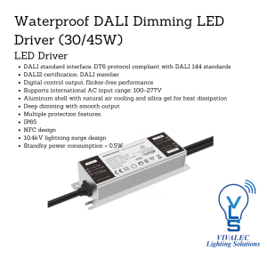 AiDiming PE-PL30DA / PE-PL45DA Waterproof DALI Dimming LED Driver (30W / 45W)