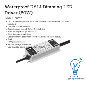 AiDiming PE-PL60DA 60W Waterproof DALI Dimming LED Driver
