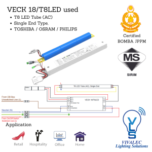 VECK 18/T8LED Emergency Inverter – For Single-End T8 LED Tubes | Vivalec VLS