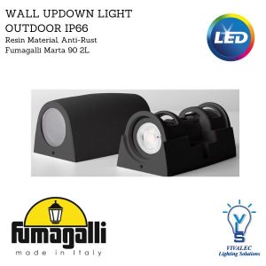 Fumagalli Marta 90 2L Black/White/Grey Frosted GU10 LED 3.5W 3K Wall Light Wall Lamp Lampu Dinding