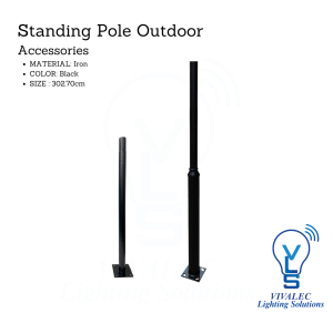 3 Meter Standing Pole Outdoor Lighting - Durable & Weatherproof