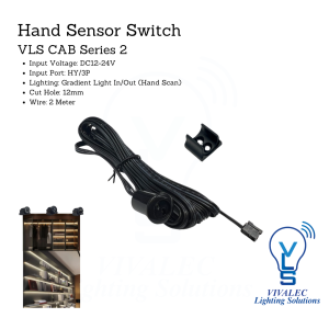 VLS CAB Series 2 Hand Sensor Switch | DC12-24V, Gradient Light In/Out, 2Meter Wire