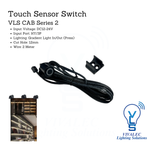 VLS CAB Series 2 Touch Sensor Switch | DC12-24V, Gradient Light In/Out, 2Meter Wire