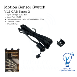 VLS CAB Series 2 Motion Sensor Switch | DC12-24V, Gradient Light In/Out, 2Meter Wire