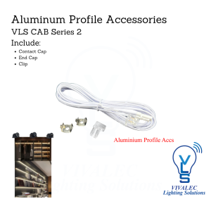 VLS CAB Series 2 Aluminum Profile Accessories | Contact Cap, End Cap, Clip