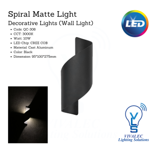 Spiral Matte Wall Light QC-308 – 10W LED Decorative Lighting