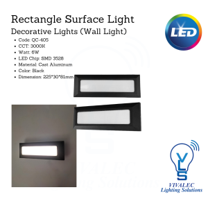 Rectangle Surface Wall Light QC-405 – 6W LED Decorative Lighting