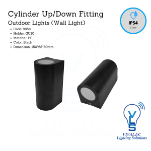 Cylinder Up/Down Fitting Outdoor Wall Light 9954 – GU10 Holder