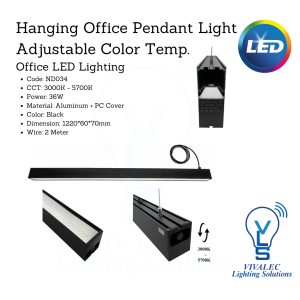 Hanging Office Pendant Light with Adjustable Color Temperature – ND034