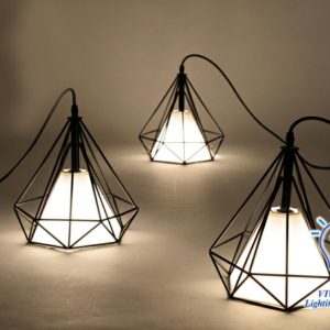 VLS Diamond Shape Metal Wire Pendant Light 3134B E27 / Lampu Hiasan Ruang Tamu / 2 Years Warranty)