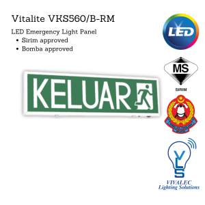 Vitalite vks560/B-RM LED Box Type Keluar Sign (Wall) - Surface Type VEK560  ( 1 Year Warranty )