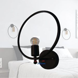 VLS B3865 Metal Black Simple Elegant Circle Shape Wall Light E27(Free Bulb)