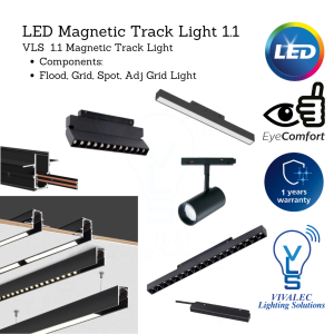 VLS 1.1 Magnetic Track Light Recessed Surface Ceiling Track Light Spotlight Floodlight Grid Light