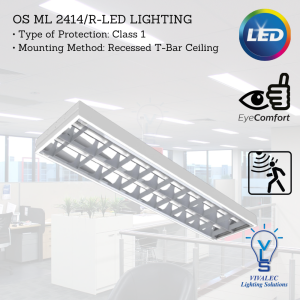 YLI VLS T8 LED Mirror Louver Fitting type R (Recessed T-Bar Ceiling - Imperial / Metric Size)