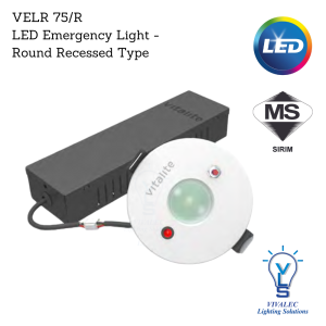 LED Emergency Light - Round Recessed Type VELR 75/R ,VELR 115/R