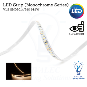 VLS SMD3140/240 14.4W 10mm LED Strip Light (Monochrome Series)