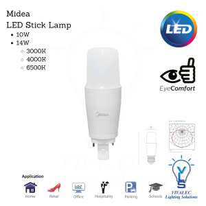 Midea VLS LED Stick Lamp 10W/14W (3000K/4000K/6500K) mentol Led