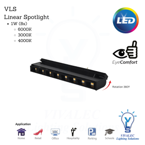 VLS Mini Magnetic Light Linear Spotlight 1W(8x) (3000K,4000K,6000K)