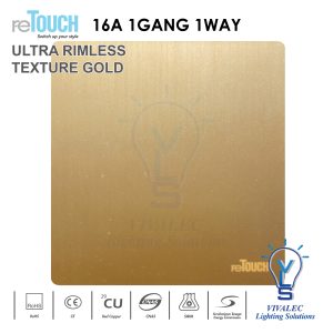 RETOUCH Ultra Rimless Switch 1G, 2G, 3G, 4G, Blankplate (Texture Gold)