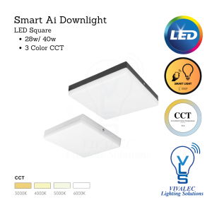 MoiSti Smart Ai LED Surface Light Square 28w/48w 3C Tuya Controllable Color Temp Changing