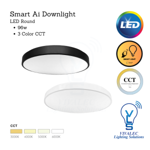 MoiSti Smart Ai LED Surface Light Round 96w 3C Tuya Controllable Color Temp Changing