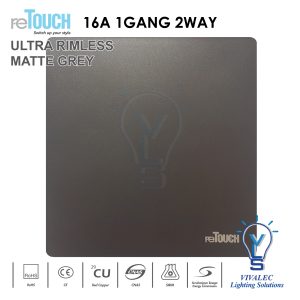 RETOUCH Ultra Rimless Switch 1G, 2G, 3G, 4G, Blankplate (Matte Grey)