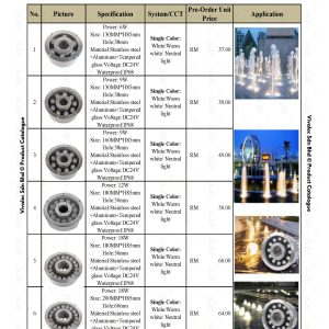 VLS Product Catalogue Waterproof LED Light for Fountain and Decoration