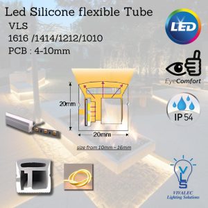 VLS LED SILICON TUBE STRIP SIZE FROM 10MM TO 16MM SUITABLE FOR OUTDOOR Fencing Wall / IP68 Weather Proof - Side Square