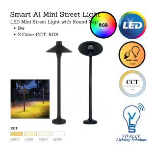 MoiSti Smart Ai LED Outdoor Light Mini Street Light 9w 5C Tuya Controllable Color Temp Changing