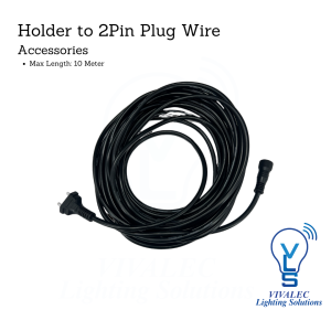 10 Meter 2-Pin Plug Holder - Durable & Flexible Cable for Lighting Solutions
