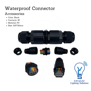 Waterproof Wire Connector Straight, 3Pin - Secure & Weatherproof Electrical Connector