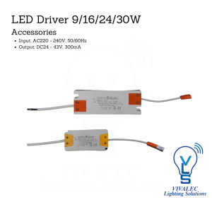 LED Driver (9W/16W/24W/30W) - AC220-240V Input, DC24-43V Output