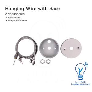 White Hanging Wire with Base - Durable & Adjustable Lighting Suspension Kit
