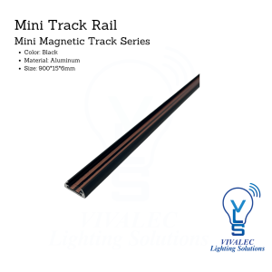 MT10 Mini Magnetic Track Rail - 900x15x6mm | Black Finish & Aluminum Build