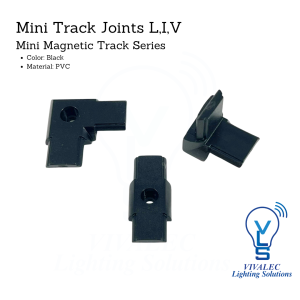 MT10 Mini Magnetic Track Rail Joints - L, I, V Shapes | Black Finish & Aluminum Build