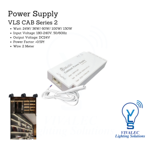 VLS CAB Series 2 Power Supply | 24W/36W/60W/100W/150W, DC24V, 2Meter Wire