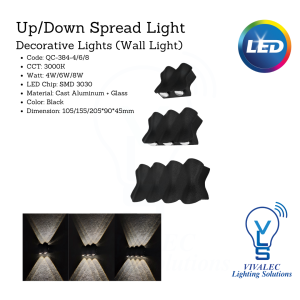 Up/Down Spread Wall Light QC-384 – 4W/6W/8W LED Decorative Lighting