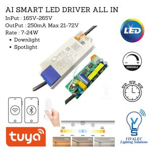 AI Smart LED Driver All-in-One – 7W to 24W | Tuya CCT Dimmable | Vivalec Lighting Solutions