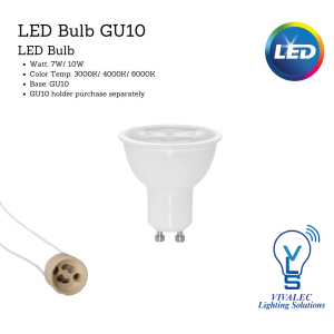 LED GU10 Bulb Mentol Spotlight Eyeball 7W/ 10W Spotlight VLS Vivalec 1 year warranty